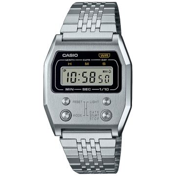 Srebrny  zegarek Casio Vintage A1100D-1EF Edge inpsirowany modelem z lat 70 - timetrend.pl
