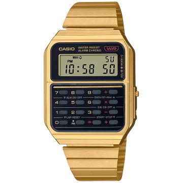 Casio Vintage CA-500WEG-1AEF z kalkulatorem w złotym kolorze