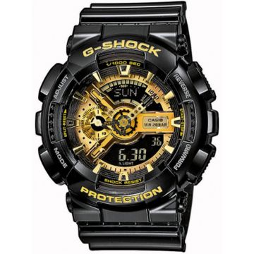  Odkryj zegarek męski G-Shock GA-110GB-1AER czarno-złoty z 
wyświetlaczem cyfrowo-analogowym
