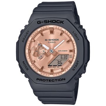 Zegarek damski G-Shock GMA-S2100MD-1AER na pasku w czarnym kolorze z tarczą rose gold