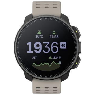 Smartwatch SUUNTO Vertical Black Sand SS050863000 z czarną kopertą i szarym paskiem,  wytrzymałość baterii do 60 dni