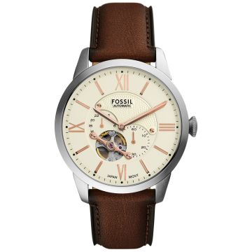 FOSSIL Brown Leather Strap Open Heart 42mm ME-3266