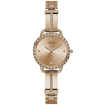 GUESS Ladies Rose Gold Tone Analog Watch GW0022L3