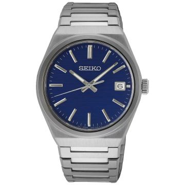 Zegarek męski SEIKO Classic SI SUR555P1 z niebieską tarczą