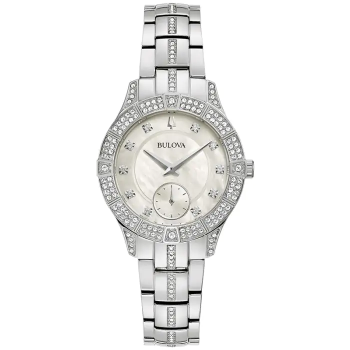 Bulova women's 2025 swarovski crystal watch