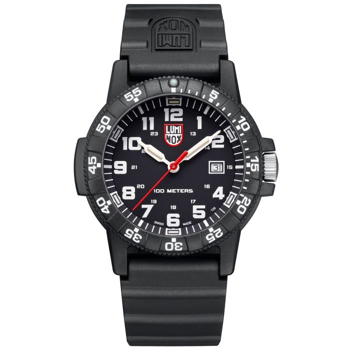 Czarny zegarek męski na pasku Luminox Leatherback Sea Turtle Giant 0320 Series XS.0321.L