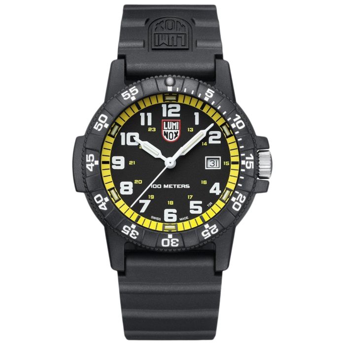 Czarny zegarek męski na pasku Luminox Leatherback Sea Turtle Giant 0320 Series XS.0325