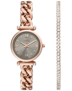 FOSSIL Rose Gold Stainless Steel 28mm ES-5378SET