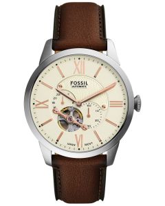 FOSSIL Brown Leather Strap Open Heart 42mm ME-3266