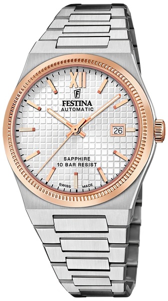 Zegarek męski ze srebrną tarczą FESTINA 20038/1