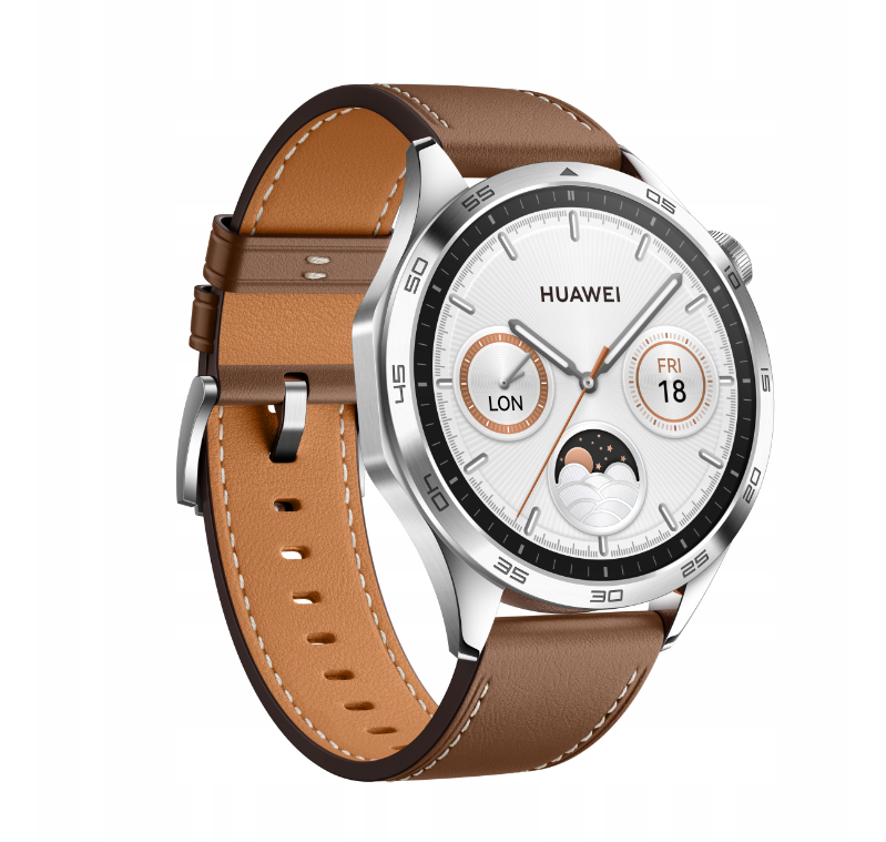 Smartwatch męski HUAWEI GT 4 46MM CLASSIC na brązowym pasku