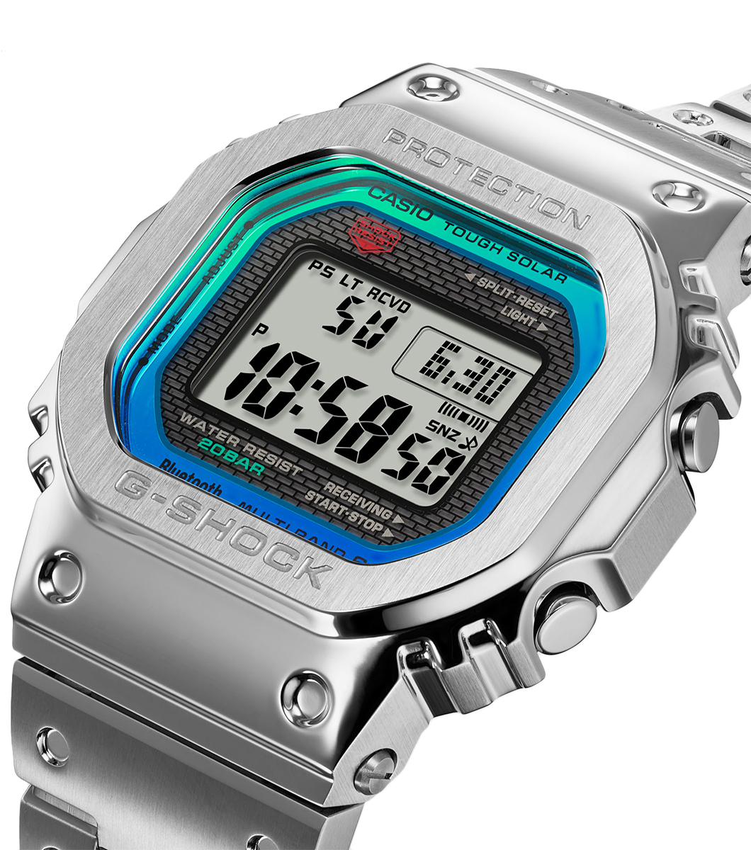 srebrny zegarek na bransolecie G-Shock Premium G-Steel Bluetooth GMW-B5000PC-1ER