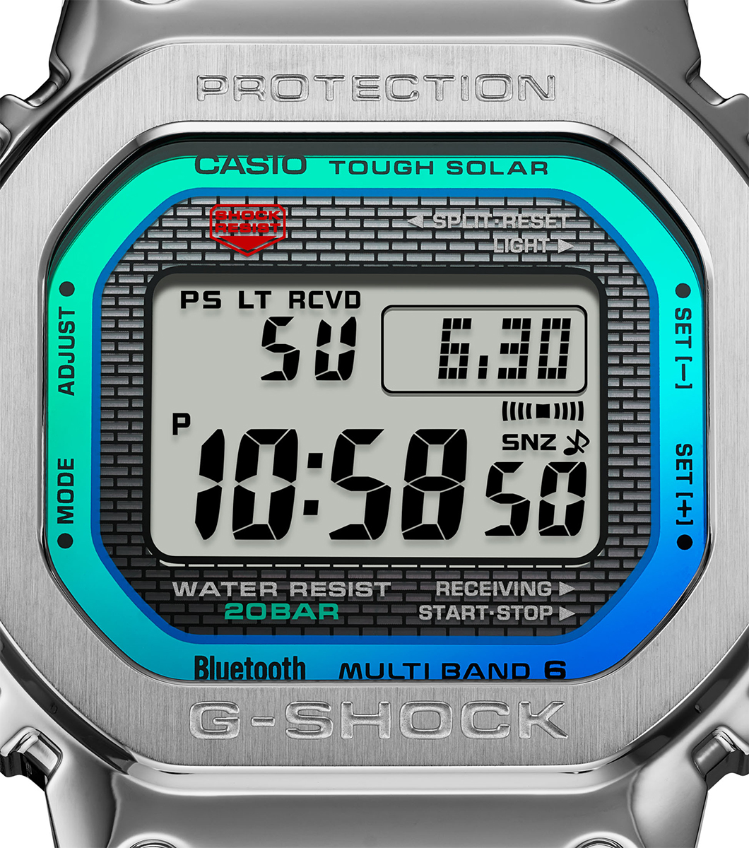 srebrny zegarek na bransolecie G-Shock Premium G-Steel Bluetooth GMW-B5000PC-1ER