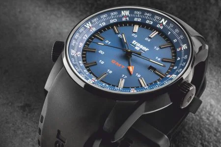 Zegarek męski z niebieską tarczą TRASER P68 Pathfinder GMT Blue 109743